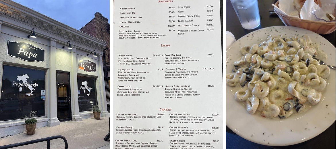Papa Gjorgjo Menu