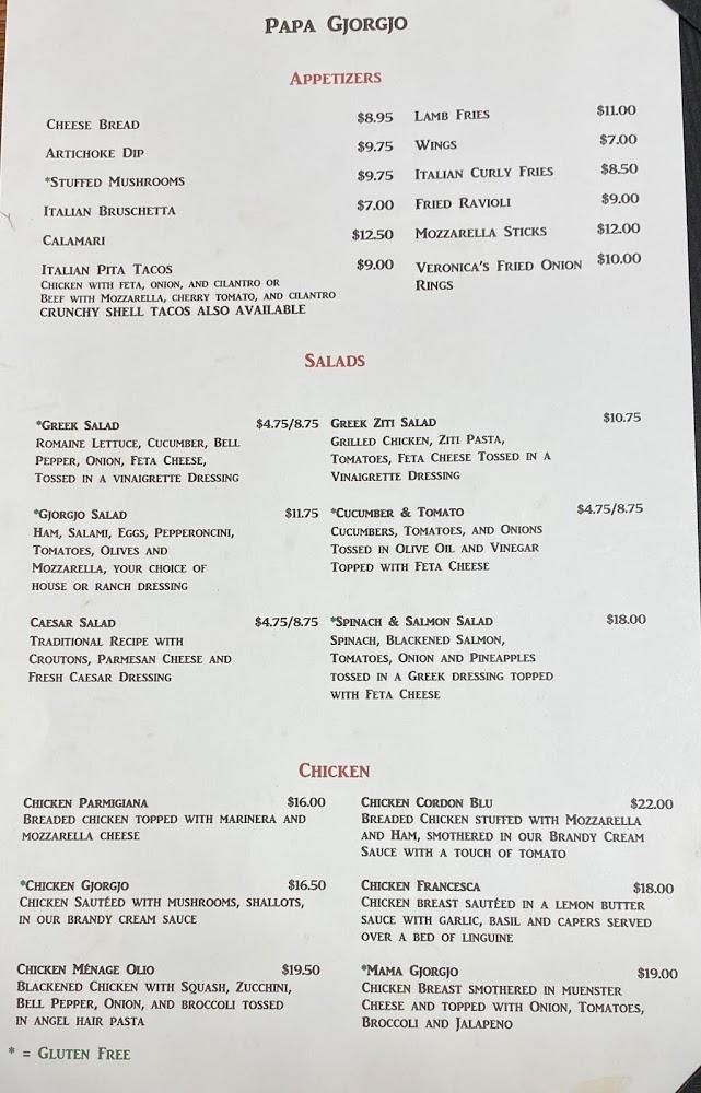 Papa Gjorgjo Menu image 1